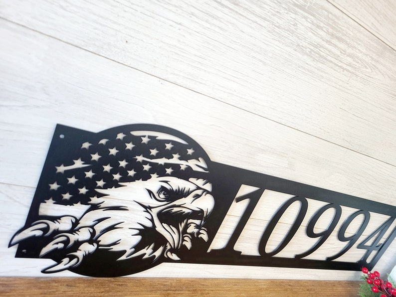 Patriotic Address Sign | American Eagle Address Plaque | American Flag ...