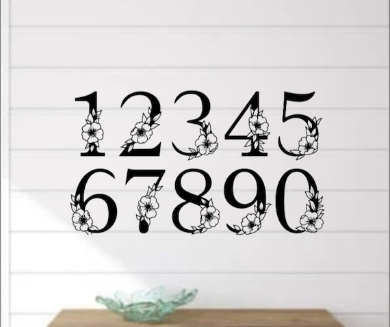 4" Floral Mailbox Numbers | Metal Flower Numbers | Weatherproof Address Numbers |Modern  Home Address Numbers