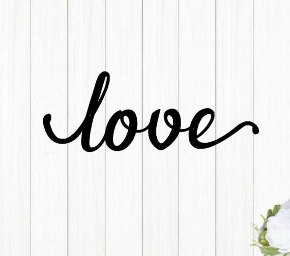 Love metal sign love sign love metal word cursive love home sign rustic word art sign metal wall art word sign