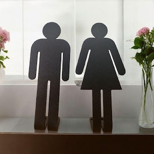 Mini bathroom people | mini bathroom figures | metal bathroom people | standing bathroom people | freestanding  people cutouts