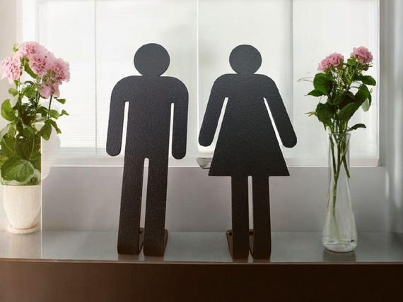 Mini bathroom people | mini bathroom figures | metal bathroom people | standing bathroom people | freestanding  people cutouts