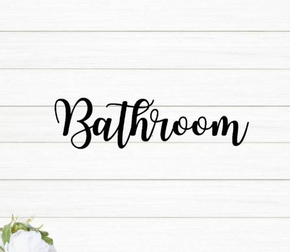 Bath sign bathroom decor sign cursive metal word restroom sign wahroom decor powder room spa sign metal art script bath sign recycled steel