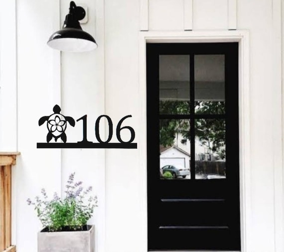 Sea turtle address sign |  horizontal address sign | beach house decor | beach condo address sign | ocean theme house numbers | weatherproof