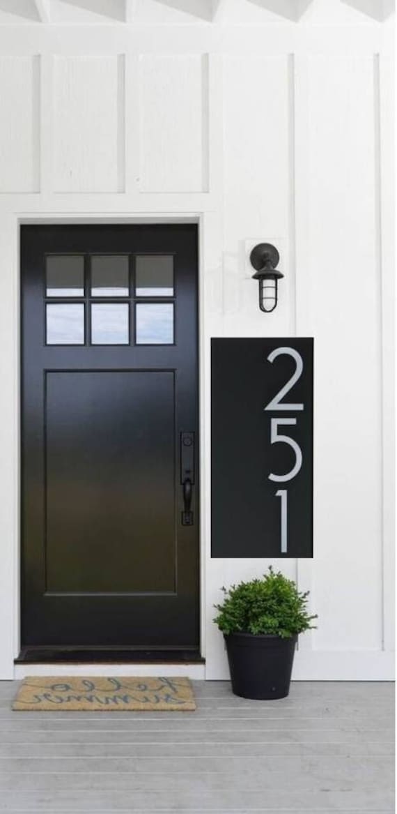 Modern number address plaque metal address sign vertical address sign house number sign modern industrial metal address weatherproof sign