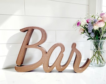 Freestanding Bar Sign | Farmhouse Bar Sign | Thick Bar Sign | Holiday Decor | Script Bar Sign | Man Cave Decor