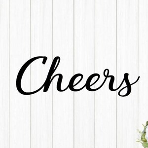 Cheers sign | metal cheers sign | script cheers sign |  script font bar sign | steel cheers sign | bar decor | bar sign | cursive cheers