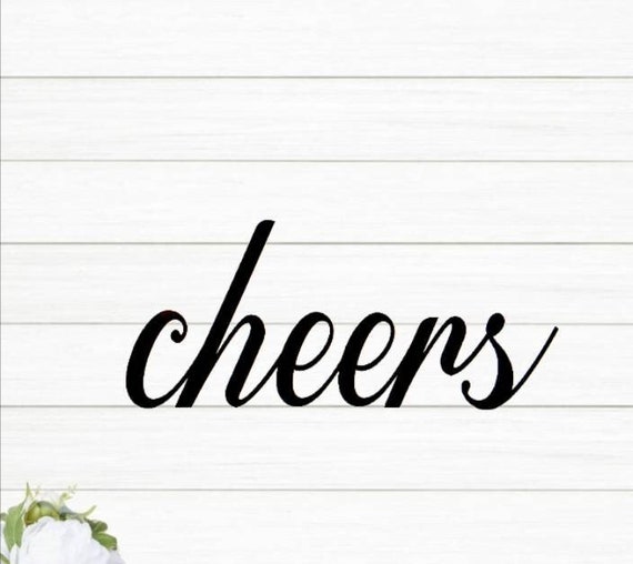 Cheers sign | metal cheers sign | script cheers sign |  script font bar sign | steel cheers sign | bar decor | bar sign | cursive cheers