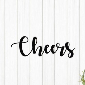 Cheers sign | metal cheers sign | script cheers sign |  script font bar sign | steel cheers sign | bar decor | bar sign | cursive cheers