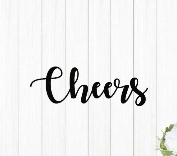 Cheers sign | metal cheers sign | script cheers sign |  script font bar sign | steel cheers sign | bar decor | bar sign | cursive cheers