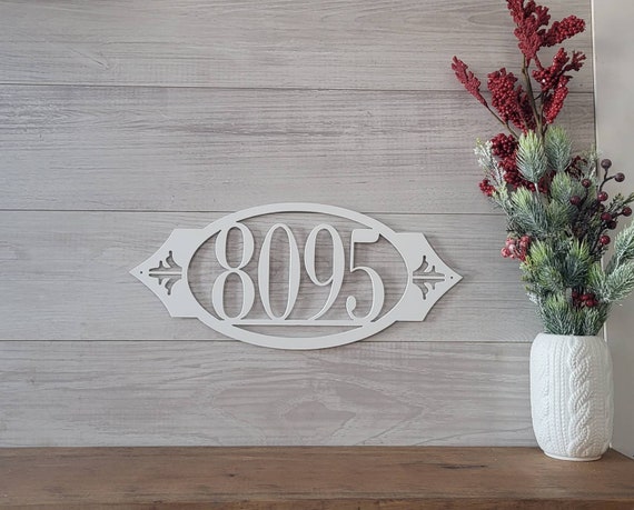 Personalized Address Sign House Number Street Name Sign Steel Home Address Sign Horizontal Address Number Weatherproof Metal Sign