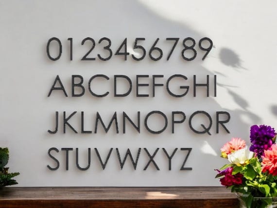 3" modern mailbox numbers | metal address numbers and letters | home address letters | street name letters | contemporary letters