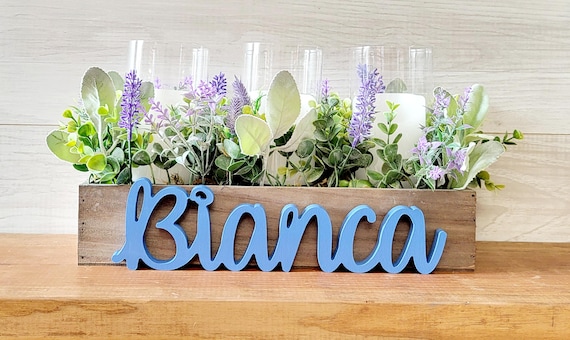 Custom Name Sign Wood Last First Family Name Sign Wooden Script Custom Word Wood Wall Art Cursive Font Farmhouse Decor Nursery Kids Room