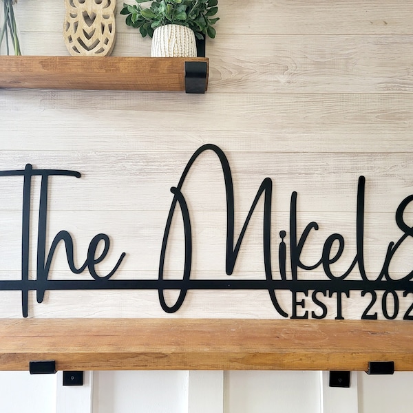 Personalized family name sign | anniversary gift | metal last name sign | family established sign | wall decor | wedding gift