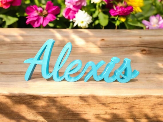 Freestanding Name Sign | Personalized Name Sign | Kids Room Sign | 3/4  Inch Thick Name Sign | Family Name Sign | Script Cursive Word Sign