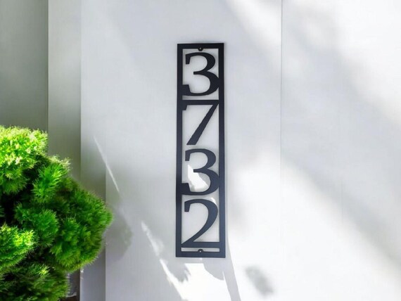 Large Vertical Address Sign | House Number Sign | Industrial Digit Sign | Home Address | Outdoor Sign | Metal Art | House Numbers |
