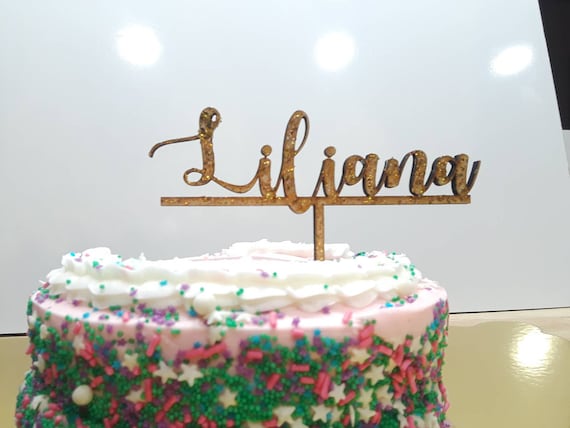 Wood Birthday Cake Topper Name Sign Wedding Cake Topper Custom Any Name Party Prop Boy & Girl Number Sign Kids First Birthday Baby Shower