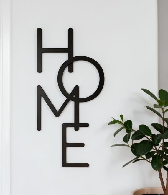 Vertical Home Sign | Metal Entryway Sign | Foyer Decor | Front Door Decor | Entry Decor | Welcome Sign