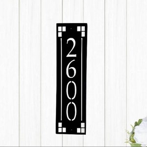 Arts and craft address sign | craftsman address plaque | mission style address sign | art and craft house numbers | vertical address sign