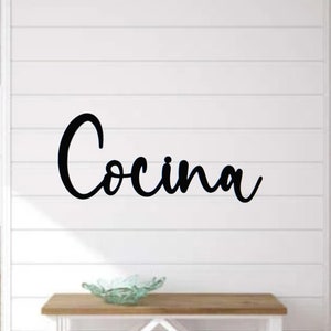 Cocina sign | cocina metal sign | homemade sign | spanish kitchen decor | cursive cocina | kitchen sign | farmhouse style | italian kitchen