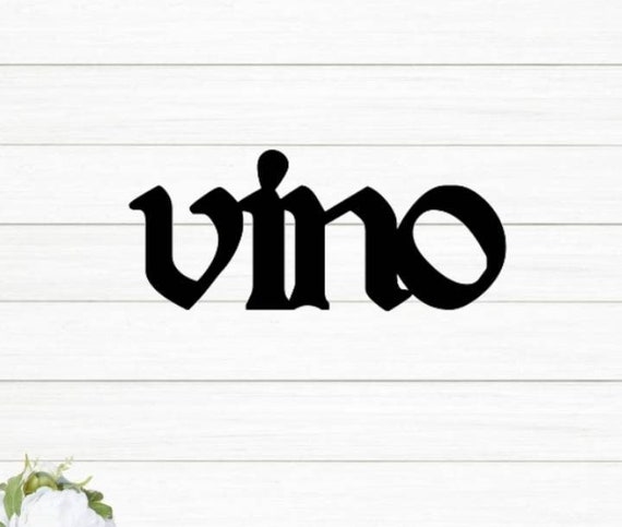 Vino sign | metal vino sign | wine sign | cursive vino sign | kitchen decor | metal vino bar sign | vino lovers gift | housewarming gift
