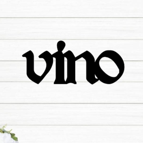 Vino sign | metal vino sign | wine sign | cursive vino sign | kitchen decor | metal vino bar sign | vino lovers gift | housewarming gift