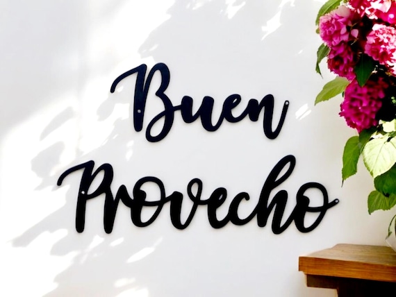 Buen Provecho Sign | Buen Provecho Metal Sign | Enjoy Your Meal | Homemade Mexican Style | Spanish Kitchen Decor