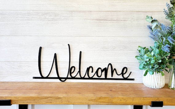Welcome metal sign | Entryway Welcome sign | Welcome metal word | front door decor | entry decor | welcome sign foyer sign