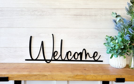 Welcome metal sign | Entryway Welcome sign | Welcome metal word | front door decor | entry decor | welcome sign foyer sign