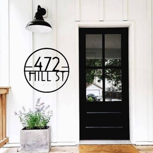 Large house numbers round | modern house number sign | street name sign | metal address sign | custom metal sign | circle address plaque