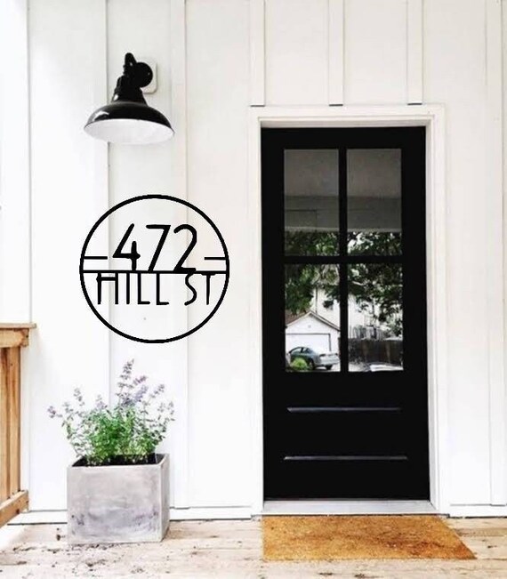 Large house numbers round | modern house number sign | street name sign | metal address sign | custom metal sign | circle address plaque