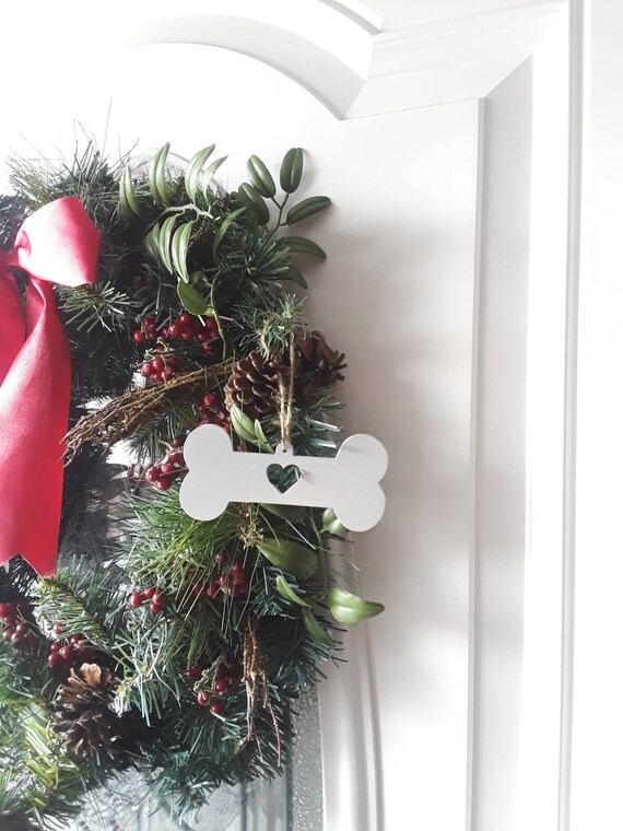 Dog Bone Ornament | Heart Dog Bone | Christmas Tree Decor | Holiday Decoration |  Ornaments | Recyled Steel | Metal Art | Stocking Stuffer