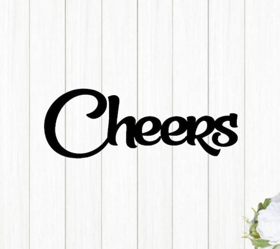 Cheers sign | metal cheers sign | script cheers sign |  script font bar sign | steel cheers sign | bar decor | bar sign | cursive cheers