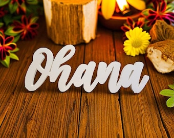 Freestanding Ohana Sign Hawaiian Family Sign Island Beach Theme Décor