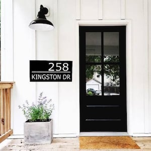 Modern Address Sign | Custom Metal Address Sign | Rectangle Address Sign | Industrial House Numbers | Metal Address | Street Name Sign