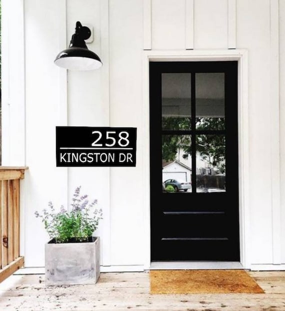 Modern Address Sign | Custom Metal Address Sign | Rectangle Address Sign | Industrial House Numbers | Metal Address | Street Name Sign