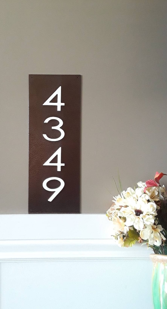 Modern address sign | 3d address sign | vertical address plaque | steel and pvc address sign | house number mailbox box number sign