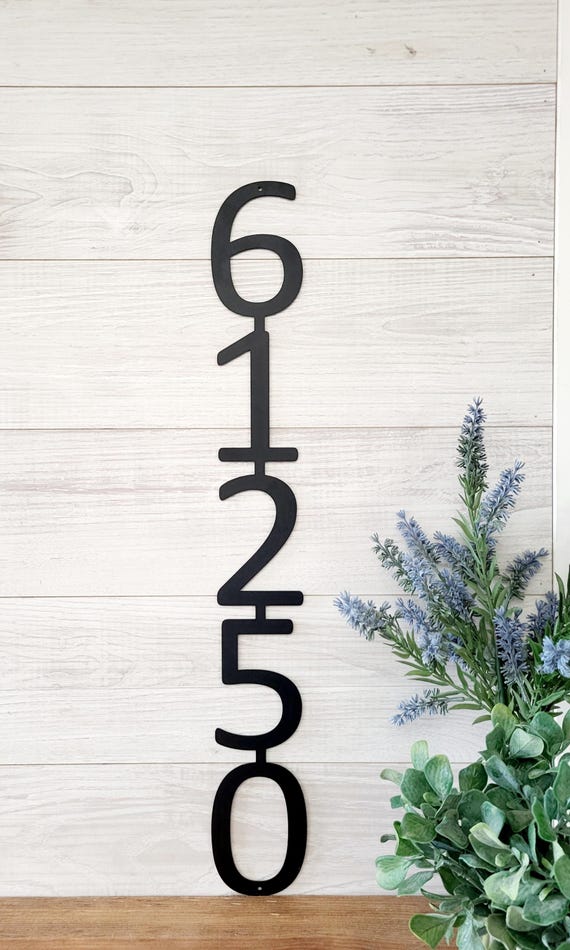 Large Vertical Address Sign | House Number Sign | Industrial Digit Sign | Home Address | Outdoor Sign | Metal Art | House Numbers |