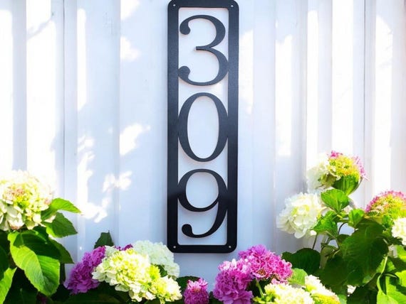 Large vertical address sign | house number sign | industrial digit sign | home address | outdoor sign | metal art | house numbers |