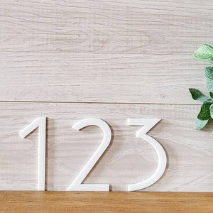 3&quot; WHITE ACRYLIC Modern Mailbox Numbers | Address Numbers and Letters | Home Address Letters | Street Name Letters | Contemporary Letters