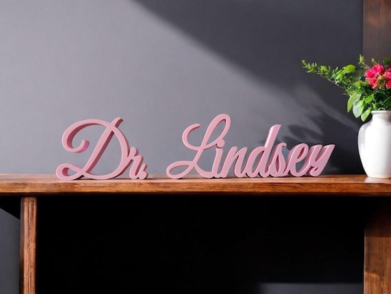 Freestanding Name Sign | Personalized Name Sign | Kids Room Sign | 3/4  Inch Thick Name Sign | Family Name Sign | Script Cursive Word Sign