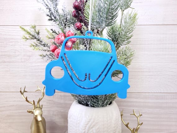 Beetle Christmas Ornament Bug Hippie Wood Christmas Tree Ornament Holiday Host Gift Wooden VW Bug Sign