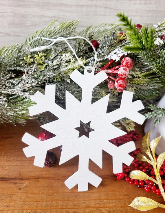 Metal snowflake ornament sets | laser cut snowflakes ornament | christmas ornaments | snowflake sign | stocking stuffer | teacher gift