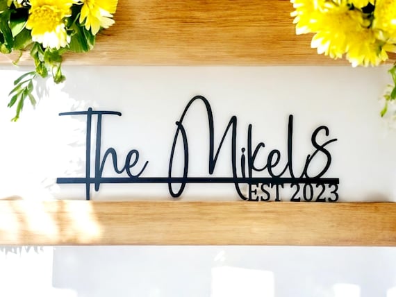 Personalized family name sign | anniversary gift | metal last name sign | family established sign | wall decor | wedding gift