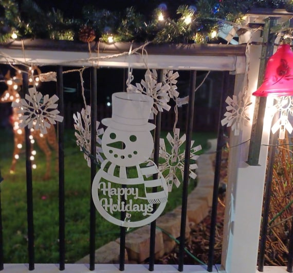 Frosty the snowman sign | happy holidays sign | merry christmas sign | winter door hanger | snow man wreath | christmas decor | weatherproof