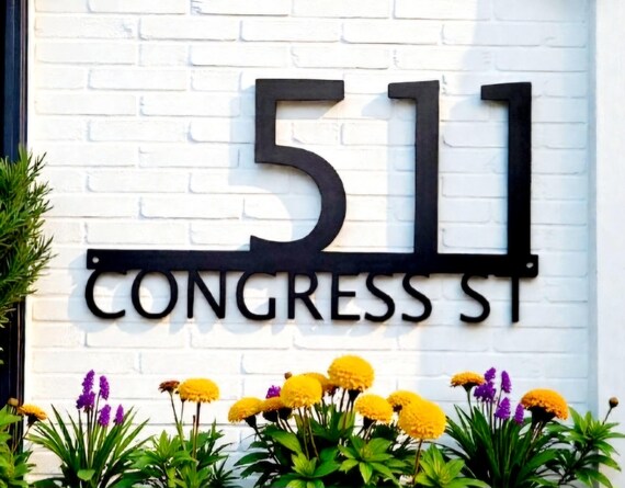 Custom address sign | modern house numbers | street name sign | metal home address sign | horizontal address number | weatherproof address