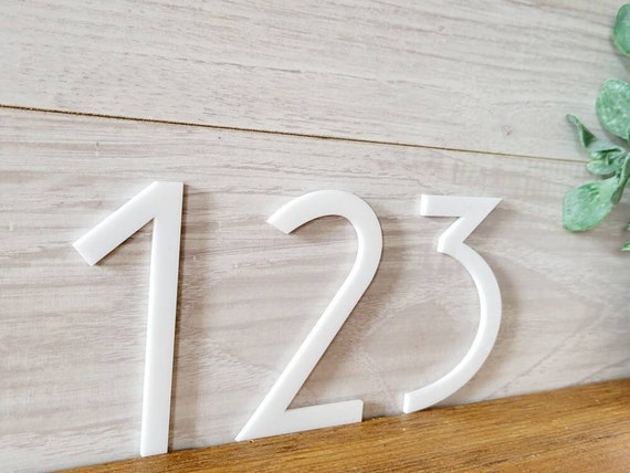 Clean modern house numbers / outside address sign / address plaque / house signage / mailbox number / 2 inch house number