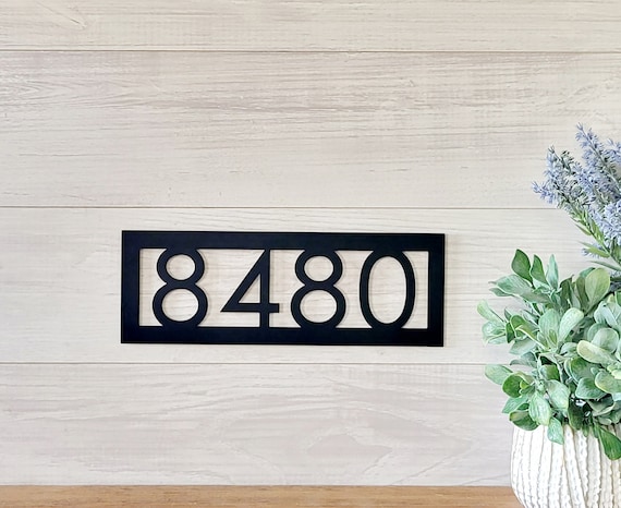 Metal house number sign | home address sign | horizontal address sign | address number sign | metal address sign | metal address numbers |