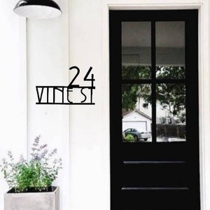 Custom Address Sign | Modern House Numbers | Street Name Sign | Metal Home Address Sign | Horizontal Address Number | Weatherproof Address