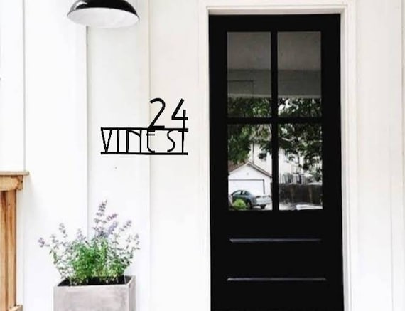 Custom Address Sign | Modern House Numbers | Street Name Sign | Metal Home Address Sign | Horizontal Address Number | Weatherproof Address