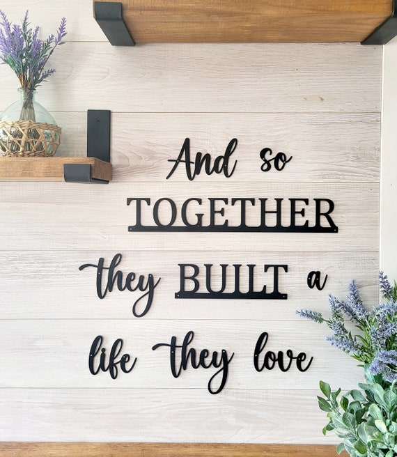 Together they built a life they love sign | and so together they built a life they love sign | wedding gift | housewarming gift | collage